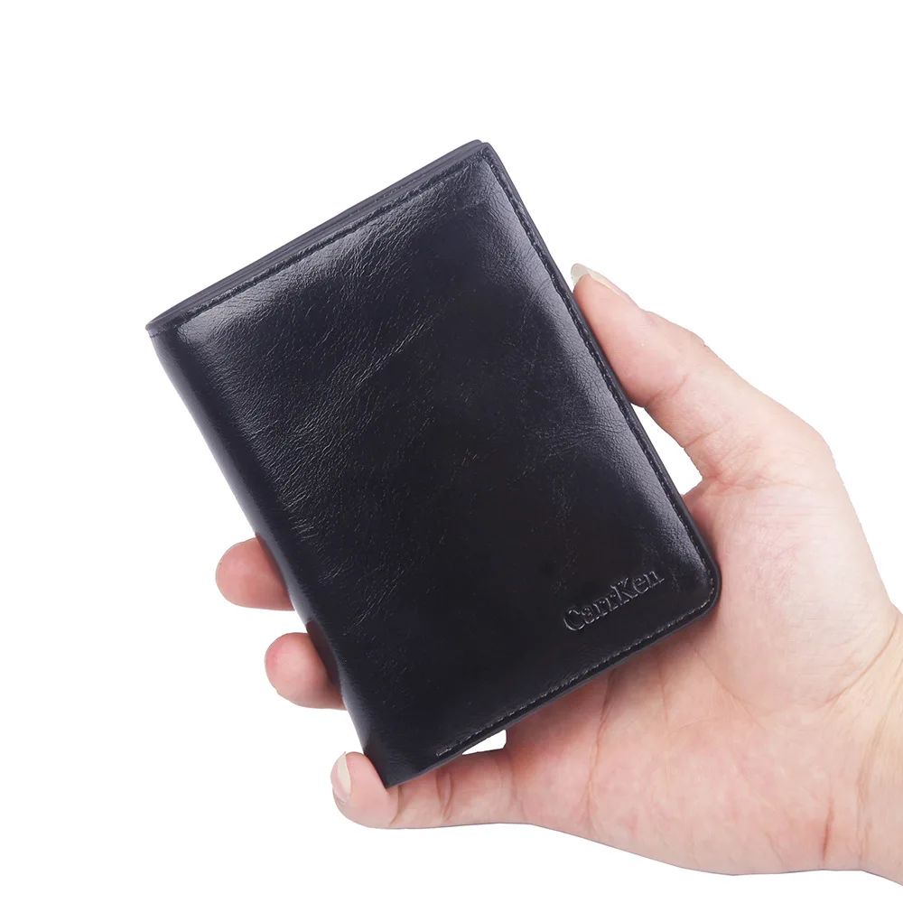 New vintage men Wallet Brand High Quality Designer Oil wax Leather Short Coin wallet fashion zipper card Purse for male New vintage men Wallet Brand High Quality Designer Oil wax Leather Short Coin wallet fashion zipper card Purse for male