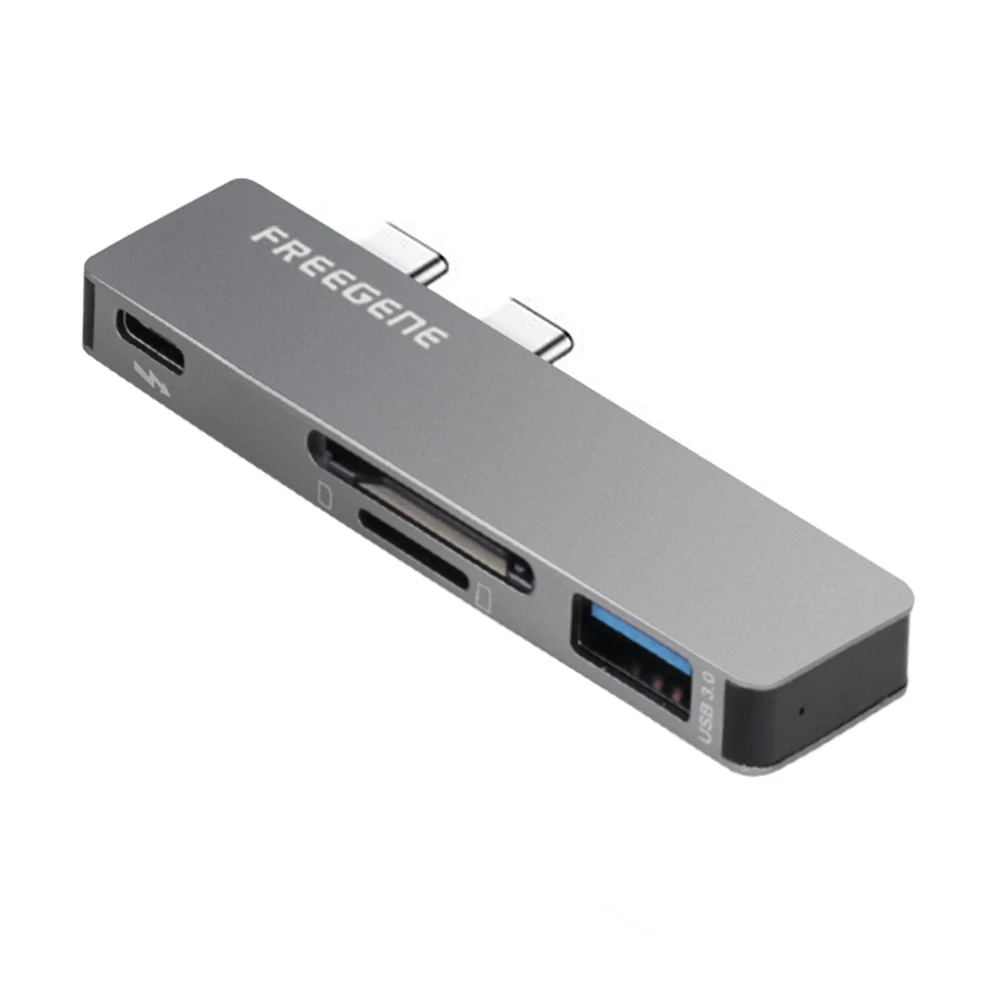 Алюминиевый USB C концентратор с TF/SD кард-ридером 2 USB 3,0 порт type C разветвитель адаптер для Macbook Pro 13 15 USB-C питания - Цвет: 4-in-1