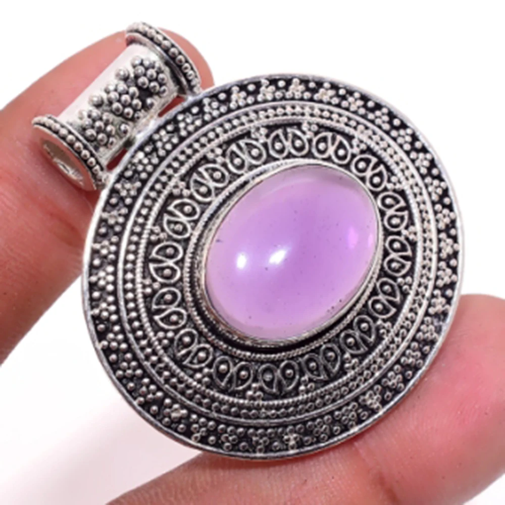 

Amethysts Pendant Silver Overlay over Copper, 45 mm , P6084