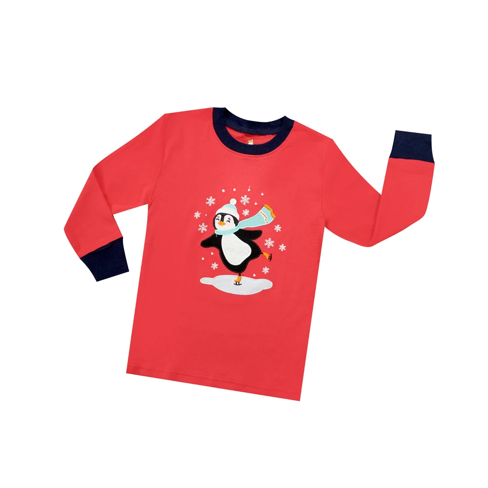 Детская Рождественская одежда для сна с пингвином пижамы со снеговиками из хлопка для девочек и мальчиков, детская одежда для сна, детские пижамы