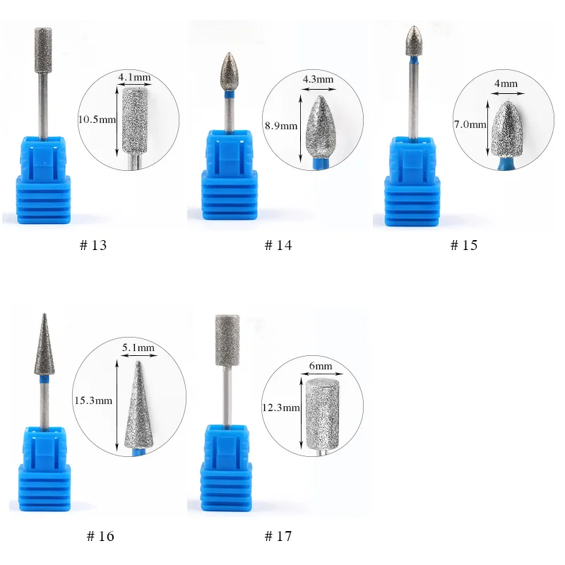 17 Тип Алмазная дрель для ногтей сверла поворотные сверла для педикюра Инструменты Электрические ногти маникюрная машина дрель аксессуары пилка для ногтей