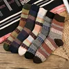 PEONFLY Printing Striped Small Plaid Vintage Nation Harajuku Casual Men Dress Socks Autumn Winter Warm Thick Wool Cotton Socks ► Photo 2/6