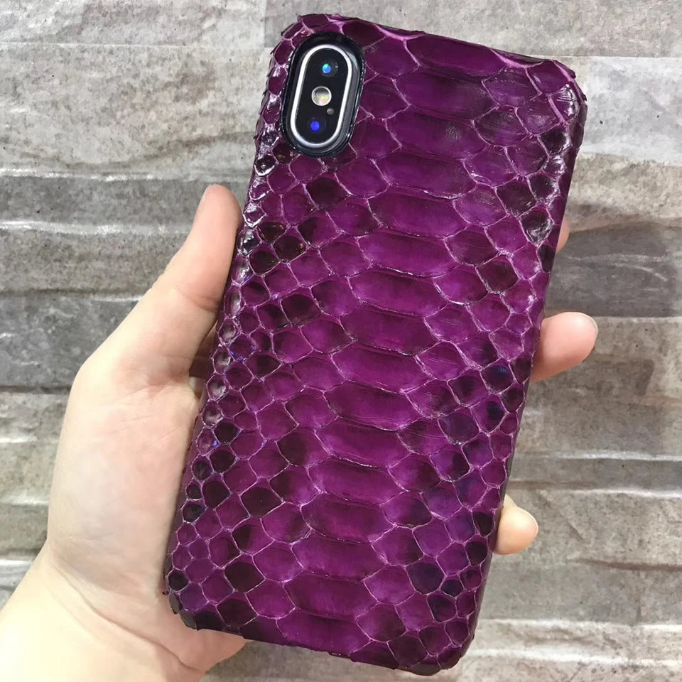 Luxury Genuine Python Skin Leather Case For iPhone X