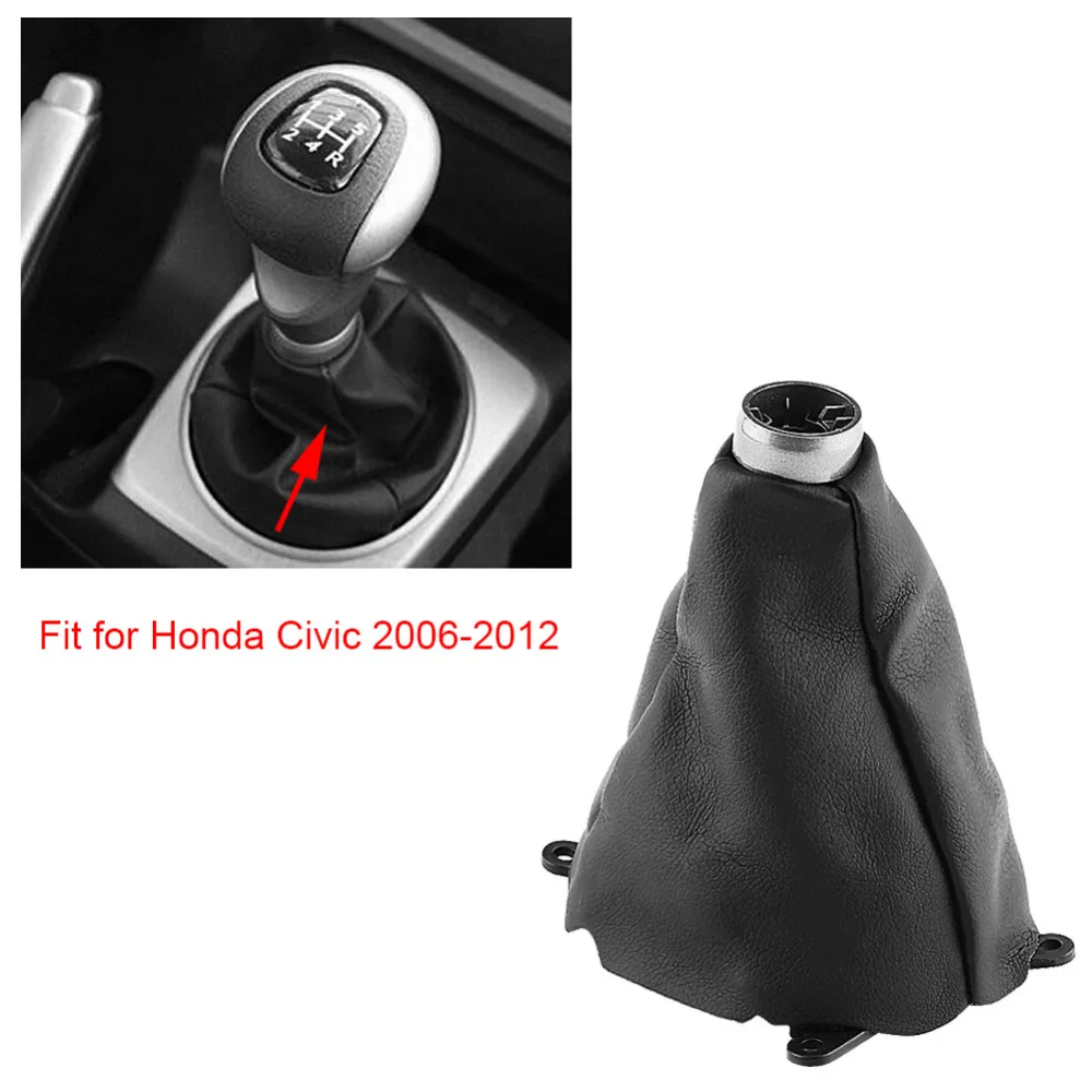 

Auto Car Manual Gear Gaiter Shift Shifter Boot Replacement PU Leather for Honda Civic 2005 2006 2007 2008-2011