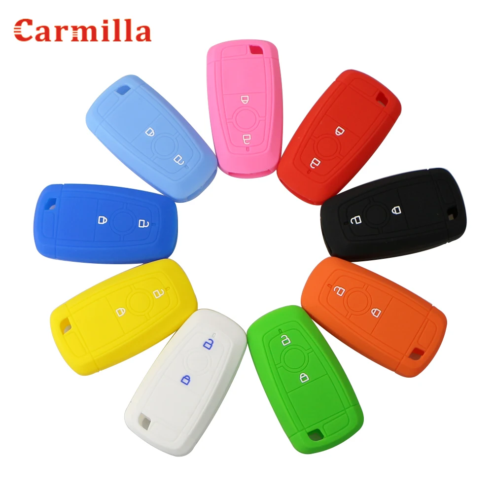 

2 Button Silicone Rubber Key Fob Cover Case Set Hood for Ford EcoSport 2018 2019 Keyless Remote Protect Skin Cap Accessories