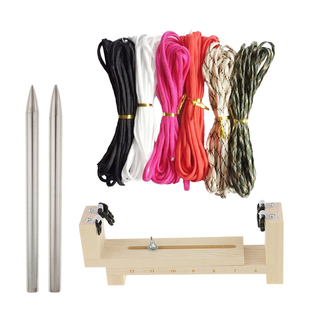 1 Set DIY Jig Paracord Bracelet Maker Weaving Tool Parachute Cord Needles Buckles Kit