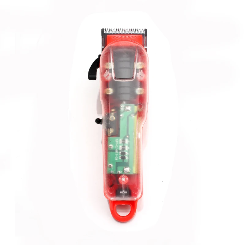 

2019 new model ng-103 rechargeable hair clipper Transparent cover white or red base 2200 battery 6500rpm free cutting cape