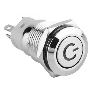 

40pcs 16mm Metal Momentary Push Button Switch Auto Reset Flat Head 24V LED Light 5-Pin BEM-16-11D 5 Solder Feet