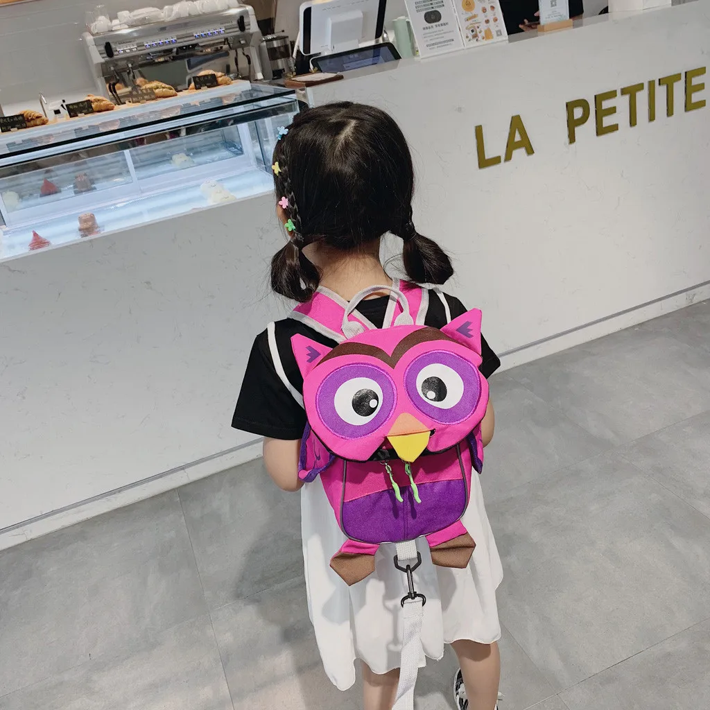 Модная детская сумка на плечо с милой совой для девочек, кожаная сумка на плечо с цепочкой, маленький школьный рюкзак на молнии для путешествий, сумки June12