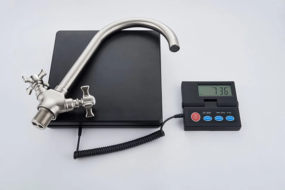 LEDEME Kitchen Faucet Dual Handle Polished Rotating 2 Holes Home Taps Thermostatic Mixer Mounted Basin Faucets L4311A-2