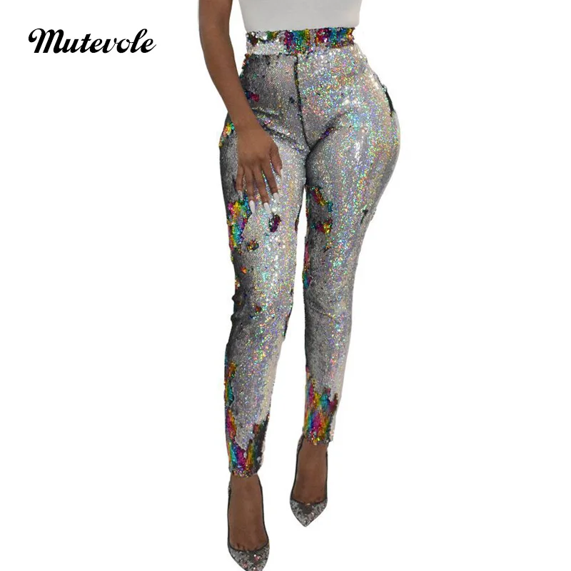 glitter stripe pants