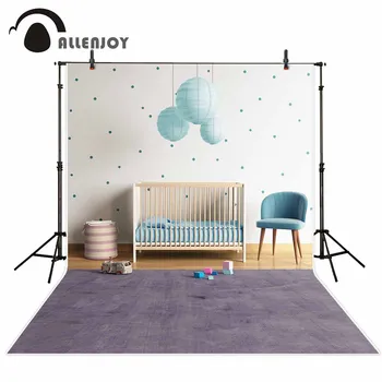 

Allenjoy children's rug chairs indoor background crib game zone baby pastel dots wall photography backdrops photo protrait door