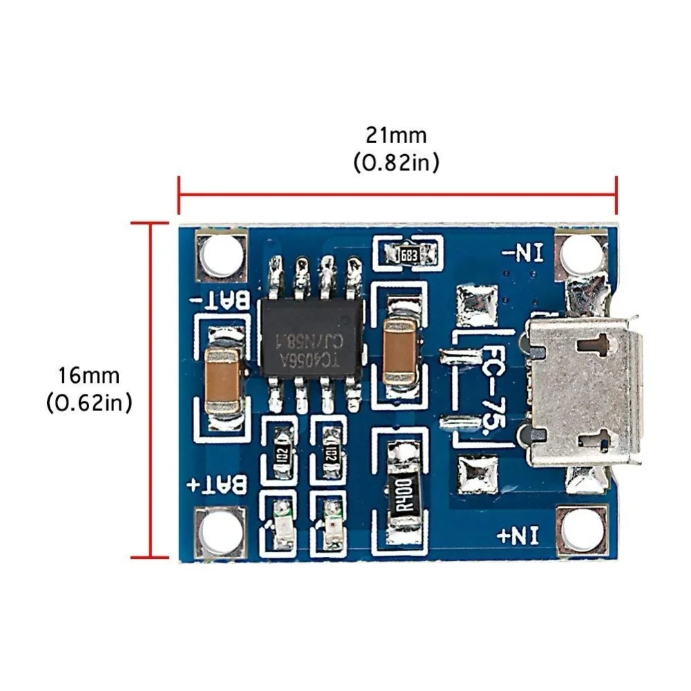 Зарядная плата Tp4056 5 в 1 а Micro Usb 18650 для литиевых батарей модуль зарядного