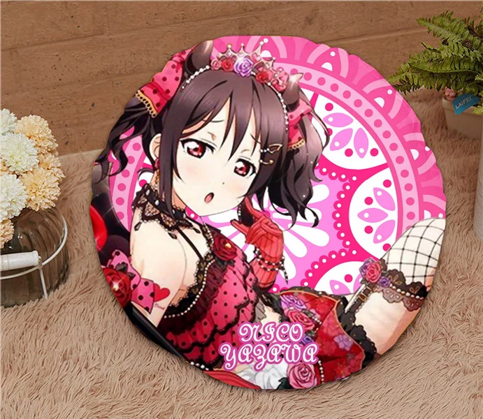 

Oct. New Home Textile Love Live Anime Yazawa Nico 15.7 Inches Micro-suede Fabric Round Soft Pillow Hot Sale Gift #41174