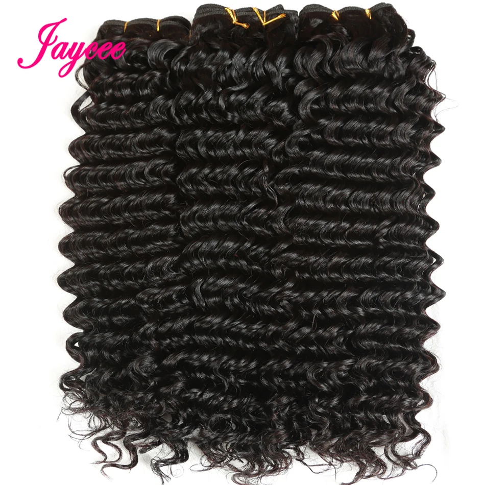 

Jaycee Hair malaysian Deep Wave 3 Bundles/lot 100% Non Remy Human Hair Weave Double Hair Weft Natural Color Free Shipping