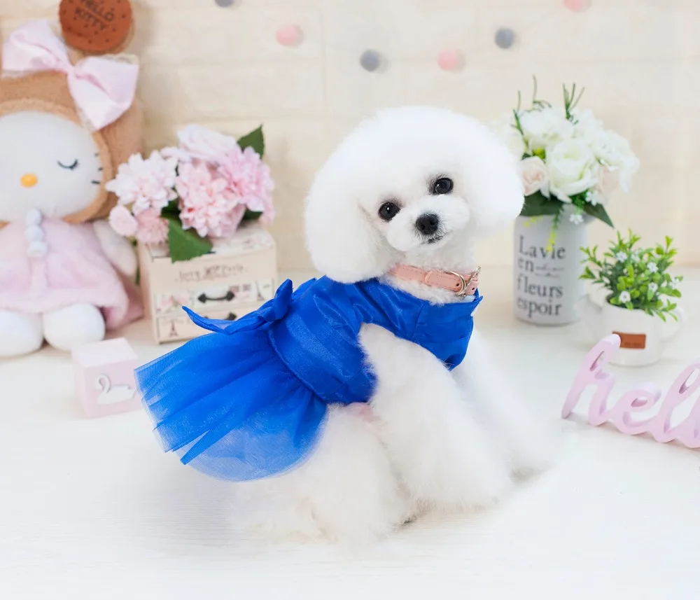 A12 Мода Pet Одежда для собак Лето Щенок товары для кошек принцесса пачка свадебное платье Йорки кружевная юбка одежда чихуахуа