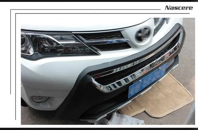 Подходит для Toyota RAV4 RAV-4 2013- Передний+ задний бампер диффузор бамперы для губ защитная накладка ABS хромированная отделка 2PES