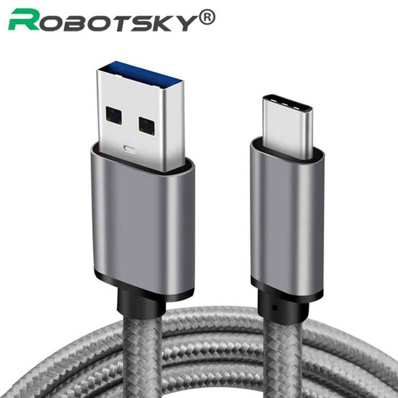 

Robotsky USB Type C Cable Type-C to USB 3.0 Charging Data Cable 3A 0.25m 1m 2m USB-C Cable for Letv Oneplus Sony Samsung