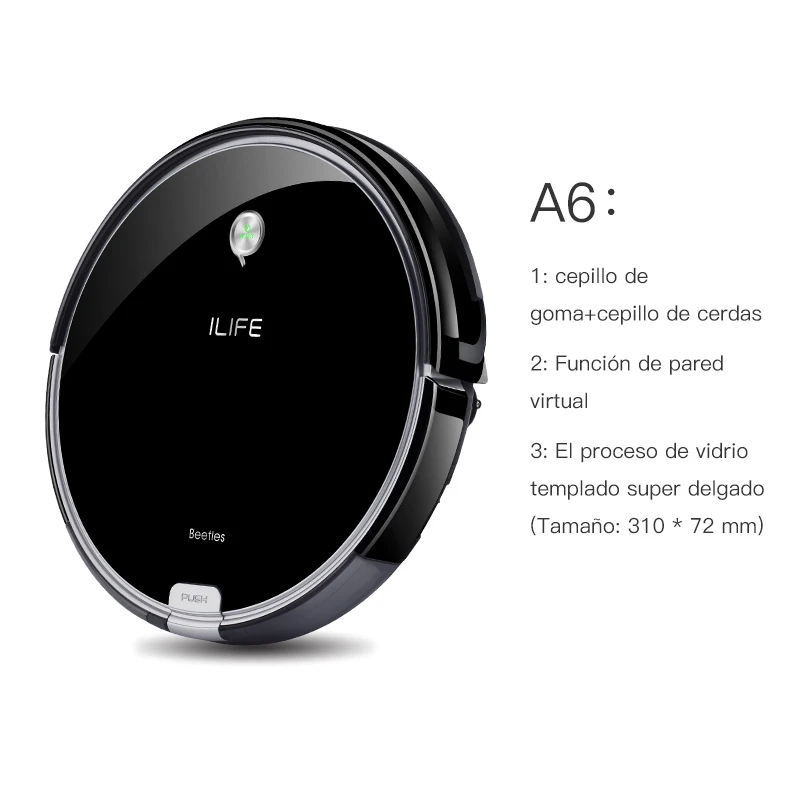 ILIFE A6 Robotic Vacuum Cleaner with Piano Black