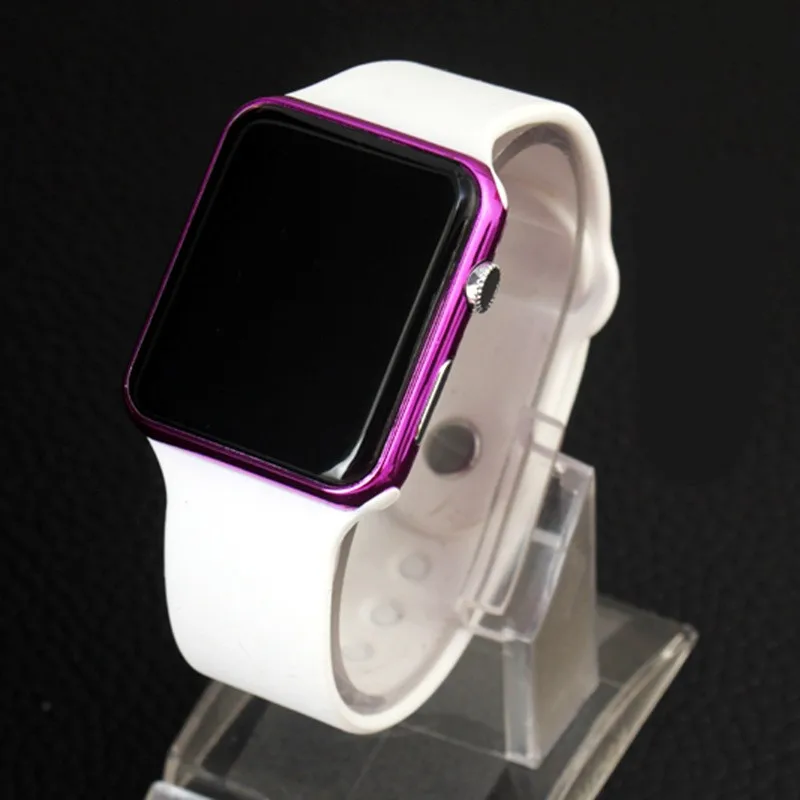 Новая мода для мужчин и женщин светодиодный цифровые спортивные часы унисекс x27s наручные часы для детей силиконовые часы Горячие Orologio Uomo - Цвет: White Purple