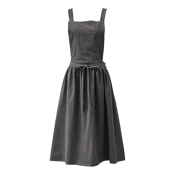 

Hot Aprons Simple Washed Cotton Uniform Adult Aprons for Woman Lady Kitchen Cooking Gardening Coffee Shop