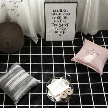 

Nordic Style Printed Black And White Striped Carpet Sitting Room Tea Table Sofa Bedroom Bedside Rectangle Rugs Contemporary