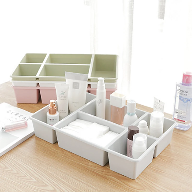  Household Cosmetics Storage Box Dressing Table Shelves Desktop Plastic Multi - Cell Skin Care Produ