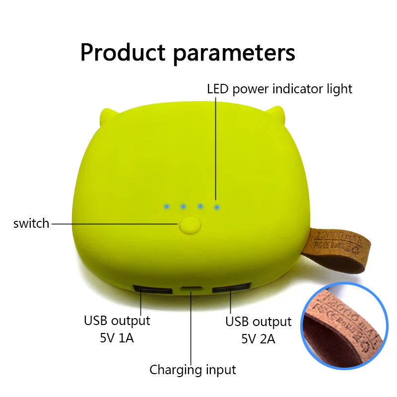 Portable Charger Cute Owl Cartoon Mini Power Bank 5000mAh For Xiaomi Power Charger External Battery Bank Dual USB Bobile Charger