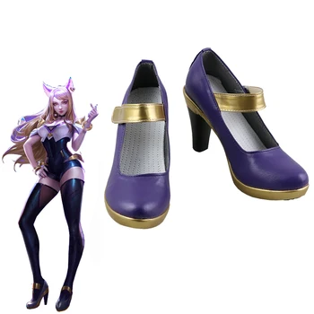 

Cosplaydiy Game LOL League of Legends K/DA Ahri the Nine-Tailed Fox Cosplay Cos Boots Girls High Heels Shoes Purple Custom Made