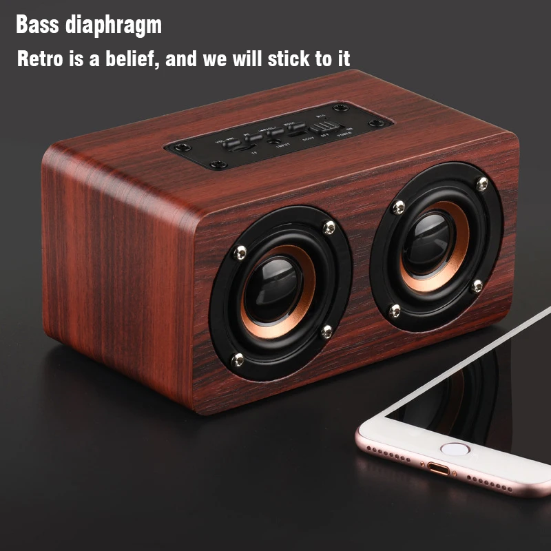 Тонкая деревянная колонка с Bluetooth стерео hyper bass high fidelity HiFi эффект частоты двойной динамик Bluetooth сценическое реверберация