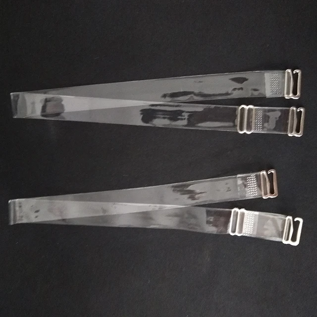 1.5cm Wide Elastic Silicone Bra Straps Transparent Frosted Invisible