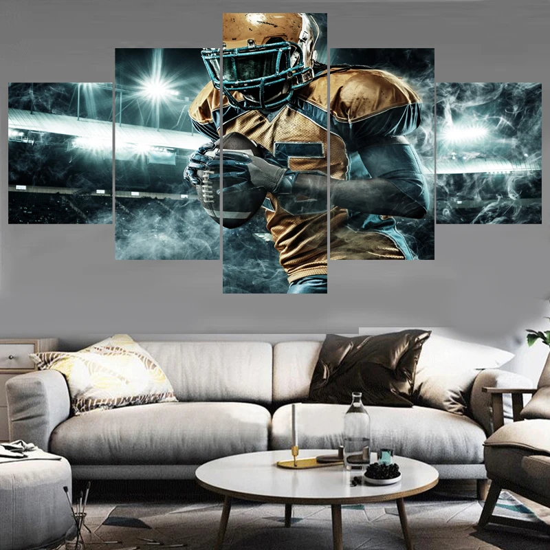 

5 Panel Cool Wall Art Pictures Home Decor Animal Football Canvas Painting Calligraphy Living Room HD Printed Movie Poster