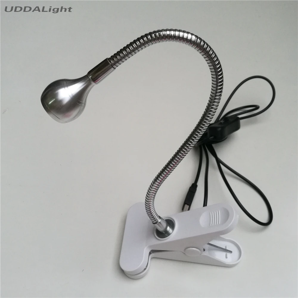 Светодиодный светильник для чтения с гибкой подставкой и зажимом USB Настольная