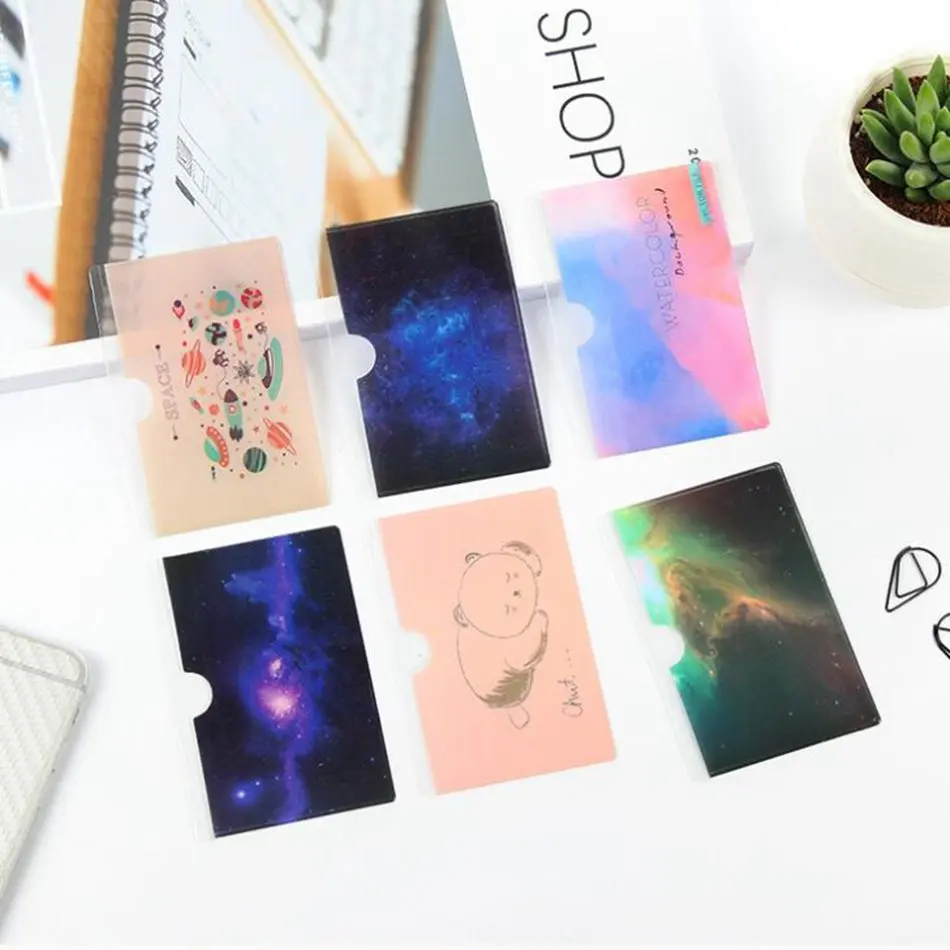 Starry Sky PVC font b Card b font font b Holder b font Credit Function Cute