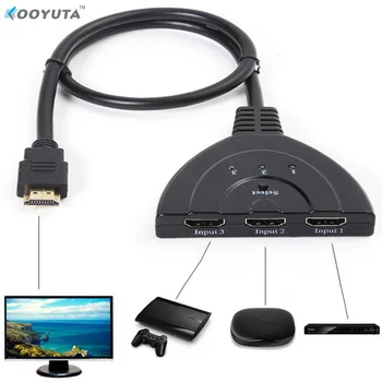 

High Quality 3 Port 1080P 3D 4k HDMI AUTO Switch Switcher Splitter Hub with Cable for HDTV DVD 3 in 1 Out hdmi switch UM