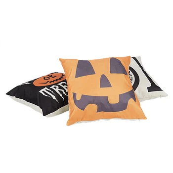 

YHYS Trick or Treat Pumpkin Halloween Cotton Linen Home Throw Pillow Covers Set