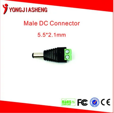 

50PCS DC Power Male Jack Plug Adapter Connector for cctv camera BNC balun free shiping