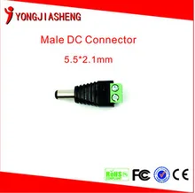 50 PCS DC Power Masculino Jack Plug Adapter Connector for câmera de cctv BNC balun livre shiping