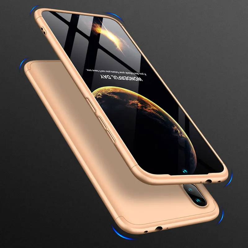 Золотой Чехол для телефона Olhveitra для Xiao mi Red mi Note 7 5 6 Pro mi 9 Red mi 7 Y3 GO 6 5 Plus Pocophone F1 чехол 3 в 1 защитный чехол - Цвет: Золотой