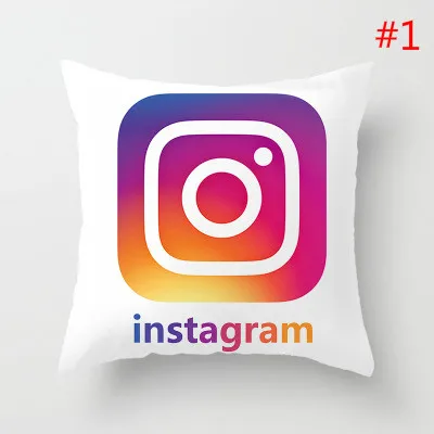 BLRISUP социальные медиа Чехлы для подушек наволочки Facebook/Twitter/YouTube/Snapchat/Inst логотип наволочки Декор для дома Наволочки - Цвет: 1