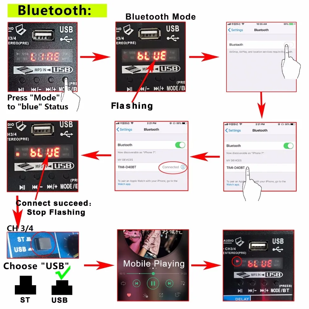 A4 Multi-purpose Audio Mixer with Bluetooth Record 4 Channels Input Mic Line Insert Stereo USB Playback Sound Card