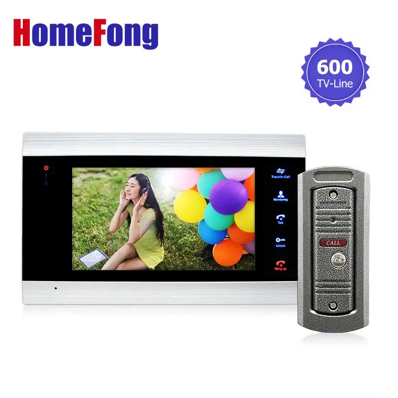 

Homefong 7 inch AHD 720P video intercom door Phone Doorbell camera system 1 Monitor and 1 doorbell