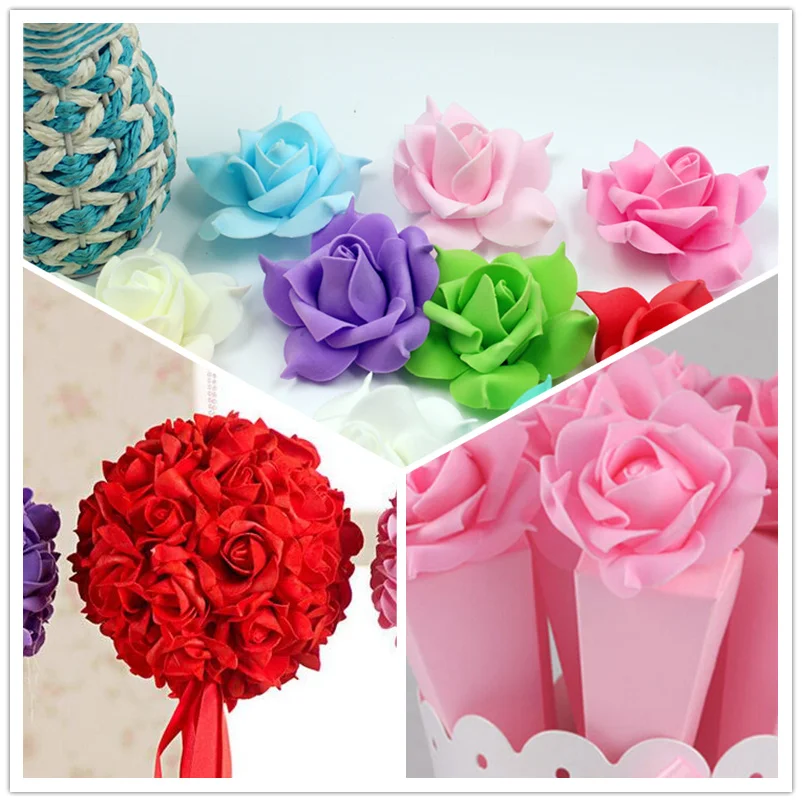 

10pcs Large Foam Pentagon Handmake Artificial Flower Head Wedding Decoration DIY Wreath Gift Box Scrapbooking Craft Fake Flower