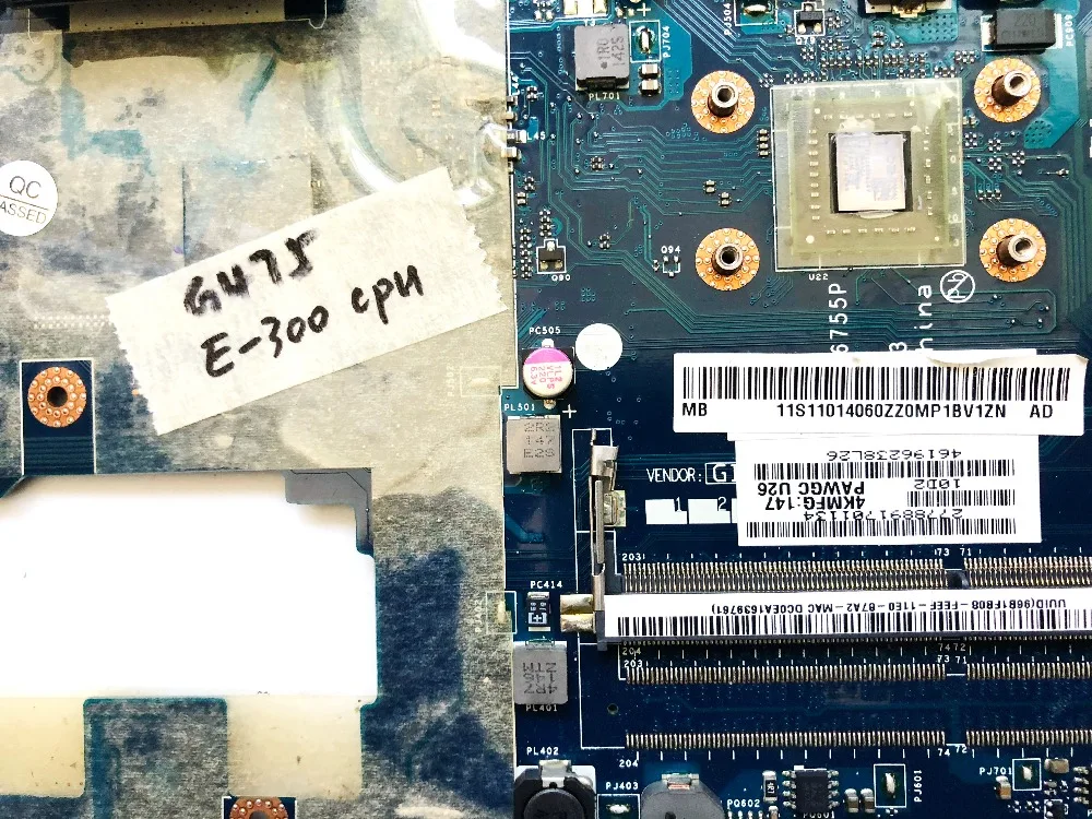 Оригинал для Lenovo G475 материнская плата ноутбука E 300 CPU PAWGC LA 6755P протестирована