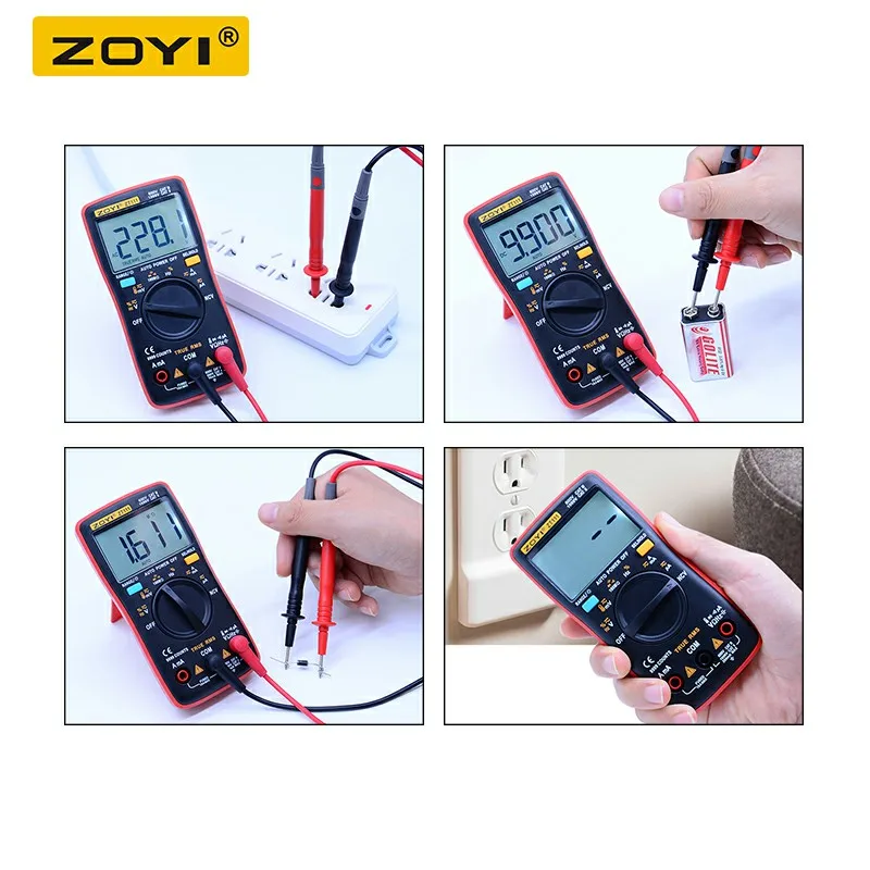 ZOYI ZT111 карманный цифровой мини мультиметр 9999 отсчетов Ом переменный/постоянный