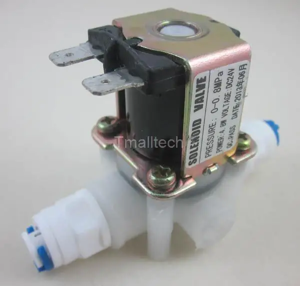 

24V 1/4" Waster Drain Flush Water Solenoid Valve w Quick connect for RO Reverse Osmosis Water System