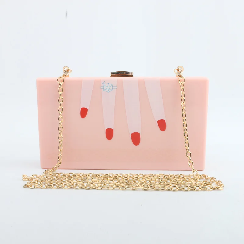 Уникальные обручальные кольца пальцы женская сумка на плечо белая акриловая