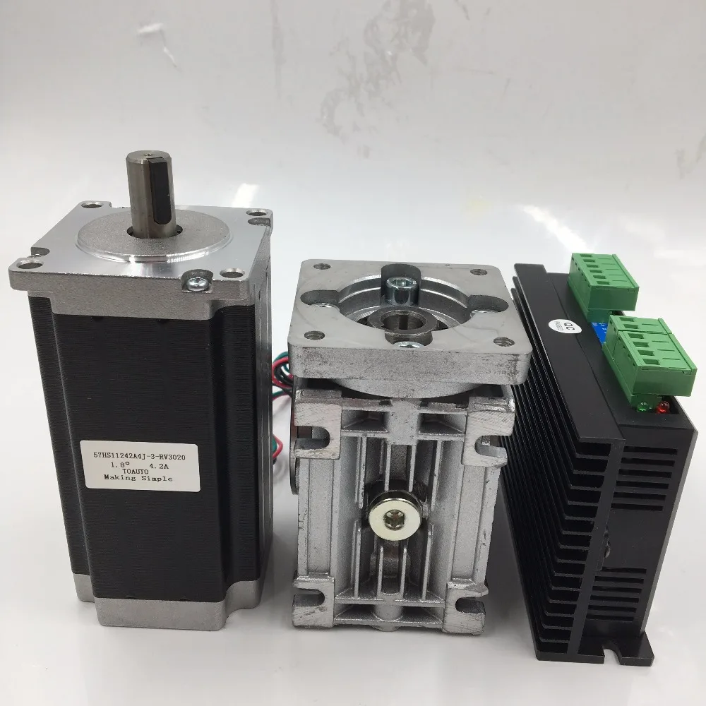7.5:1 Worm Gear Ratio 7.5:1 Nema 23 Stepper Motor 4.2A L112mm Gearbox Speed Reducer,3Nm Torque for CNC DIY Router