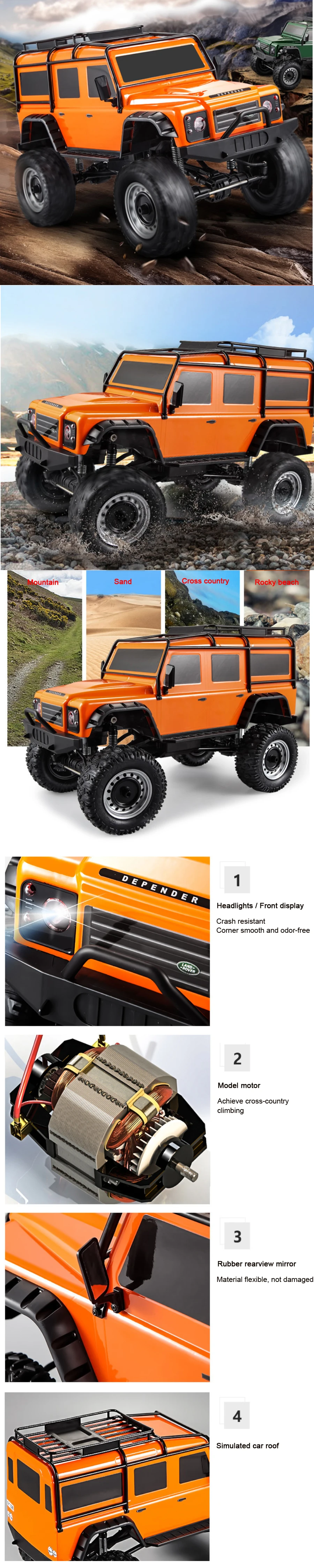 50 см восхождение Land Cruiser Дистанционное Управление автомобиль супер весы 1/8 2,4 ГГц 4WD RC внедорожные машины детские трусы-боксеры, детские большой электрический зарядки