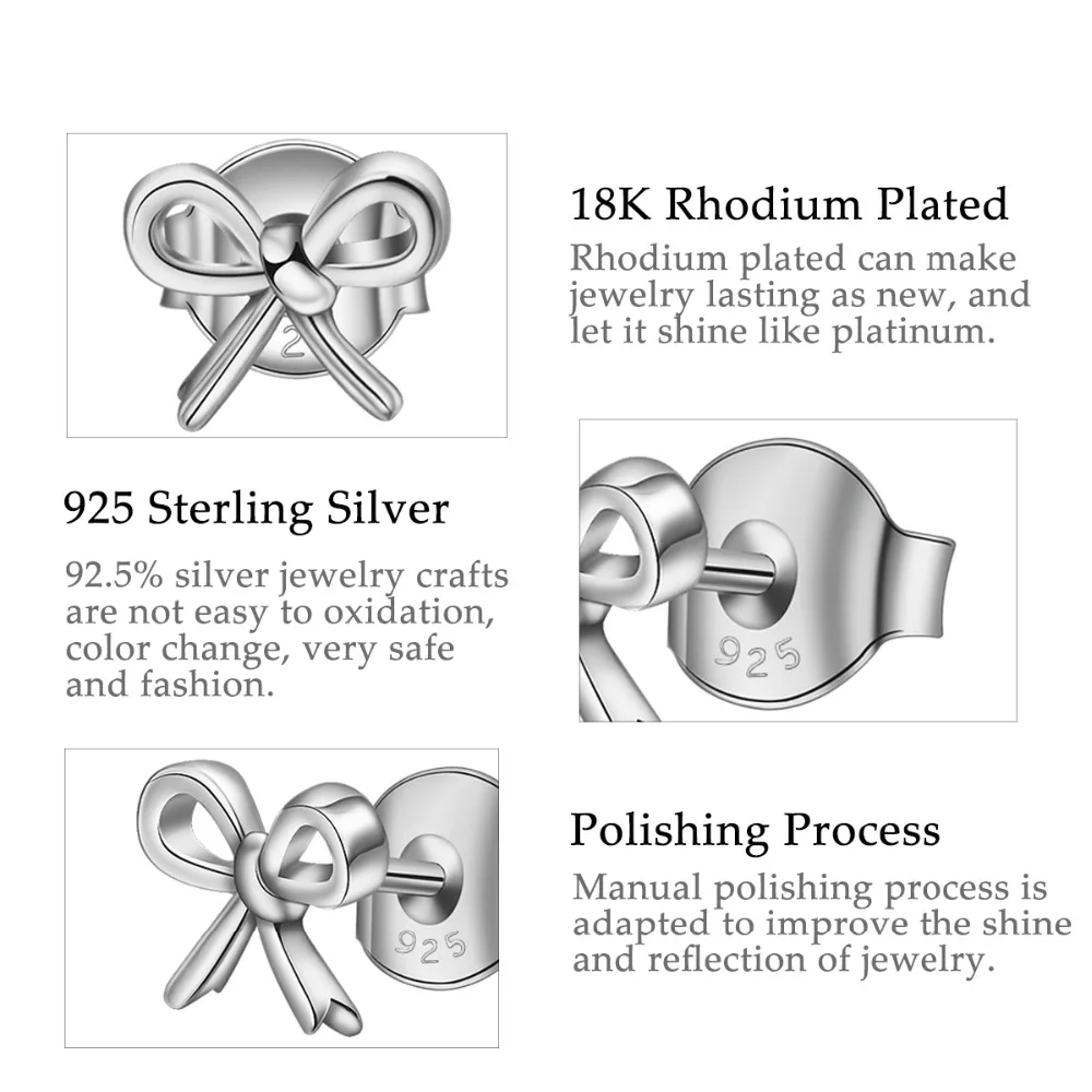 Женские серьги гвоздики Angel Caller изящные из стерлингового серебра 925 пробы с